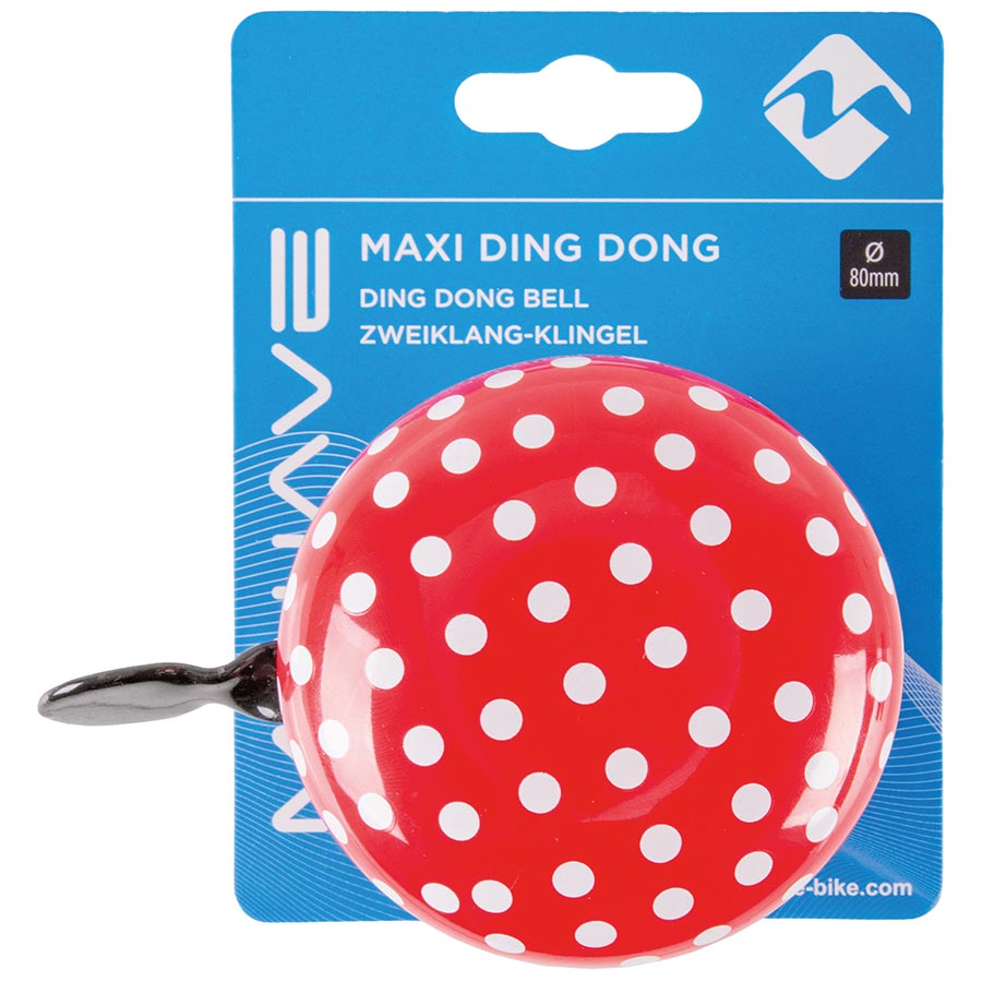 M-Wave, Maxi Ding Dong, Bell, White Polka Dots on Red
