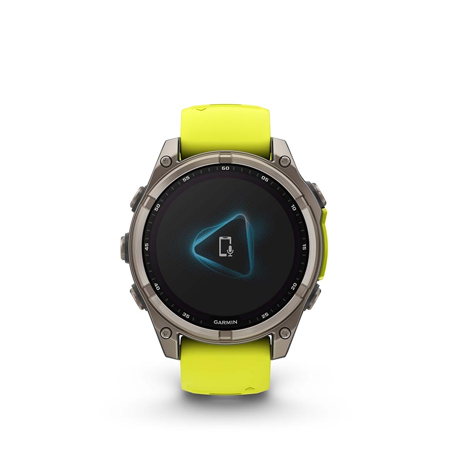 Garmin, fenix 8 Solar Sapphire 47mm, Watch, Watch Color: Titanium, Wristband: Amp Yellow/ Graphite - Silicone