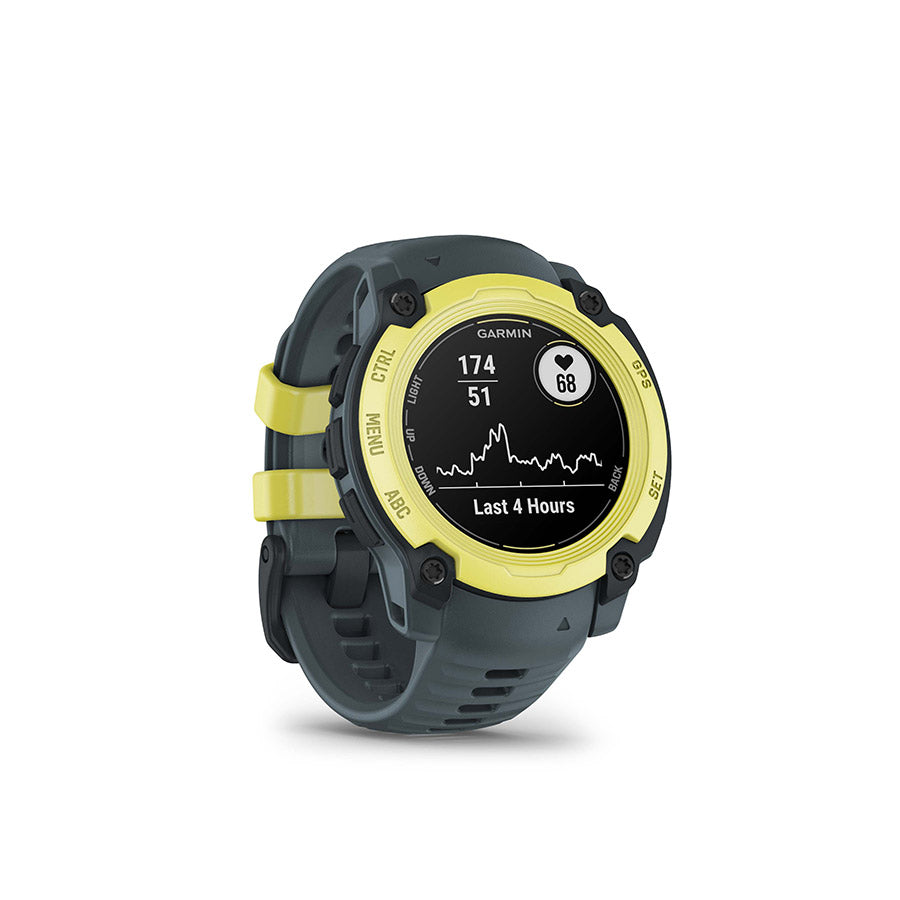 Garmin, Instinct E 40mm, Watch, Watch Color: Electric Lime, Wristband: Twilight - Silicone