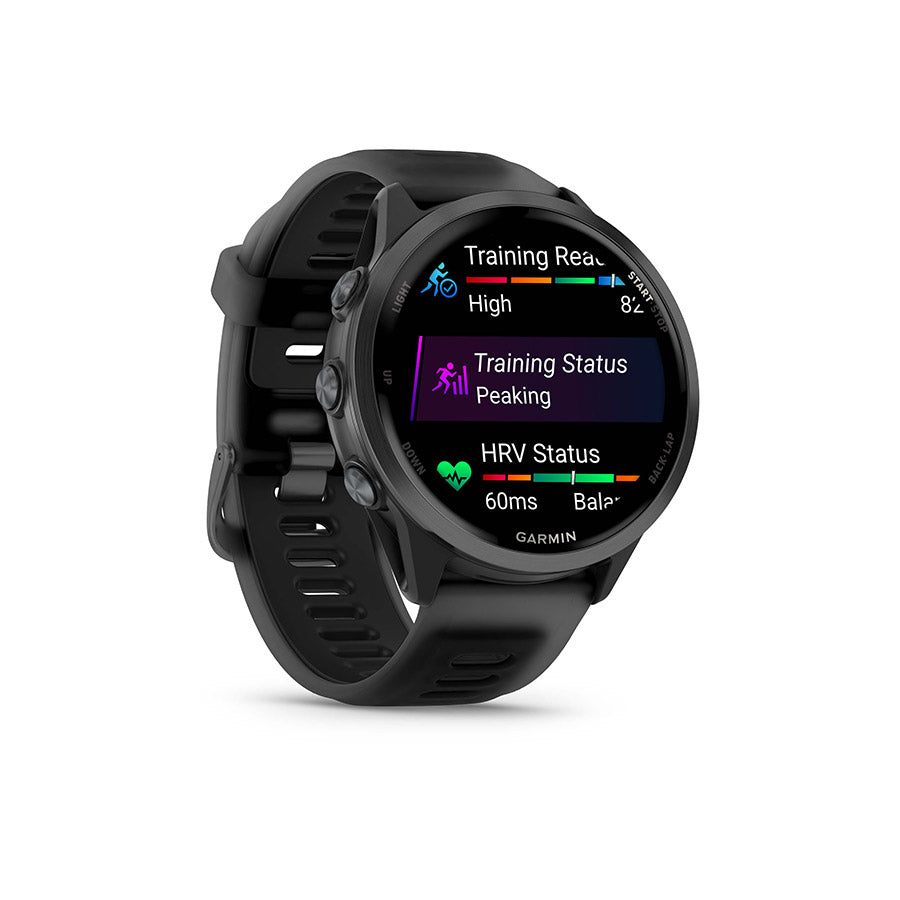 Garmin, Forerunner 570 47mm, Watch, Watch Color: Slate Grey, Wristband: Translucent Black/Black - Silicone