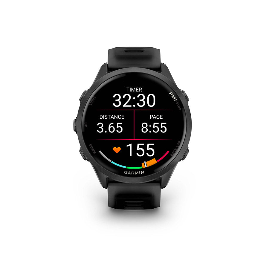 Garmin, Forerunner 570 47mm, Watch, Watch Color: Slate Grey, Wristband: Translucent Black/Black - Silicone