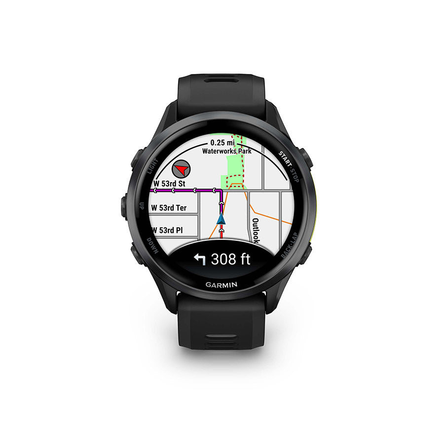 Garmin, Forerunner 970, Watch, Watch Color: Black, Wristband: Black/Translucent Whitestone- Silicone