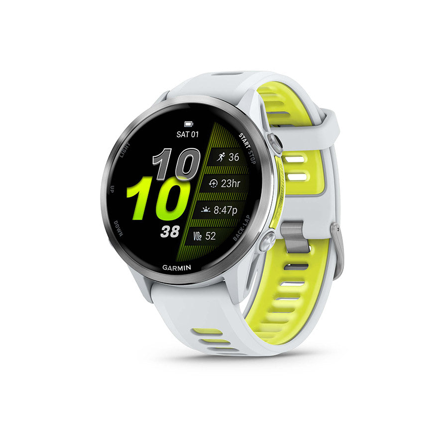 Garmin, Forerunner 970, Watch, Watch Color: Black, Wristband: Black/Translucent Whitestone- Silicone