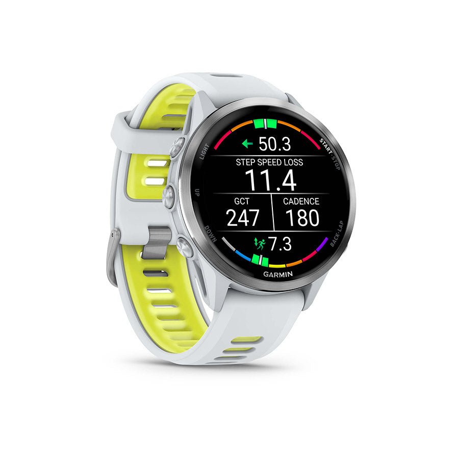 Garmin, Forerunner 970, Watch, Watch Color: Black, Wristband: Black/Translucent Whitestone- Silicone