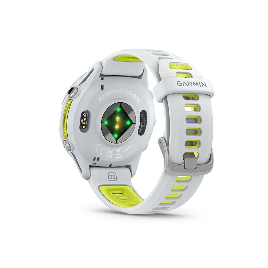 Garmin, Forerunner 970, Watch, Watch Color: Black, Wristband: Black/Translucent Whitestone- Silicone