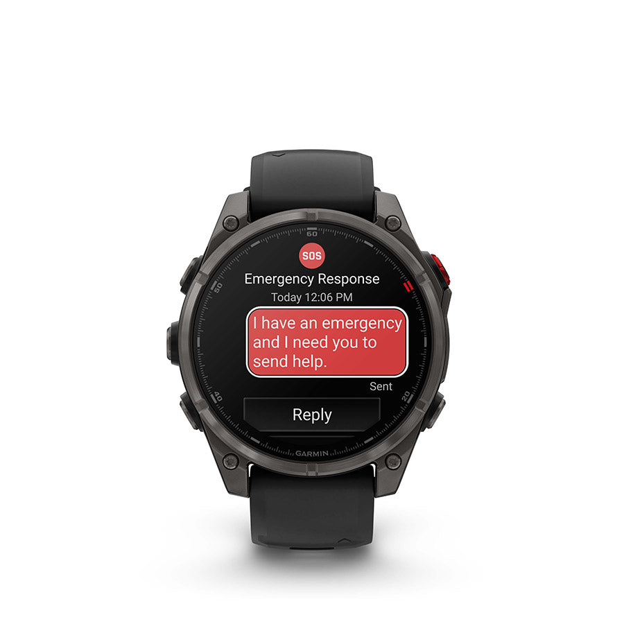 Garmin, fenix 8 Pro 47 mm- AMOLED Sap., Watch, Watch Color: Grey, Wristband: Black/ Pebble Gray - Silicone