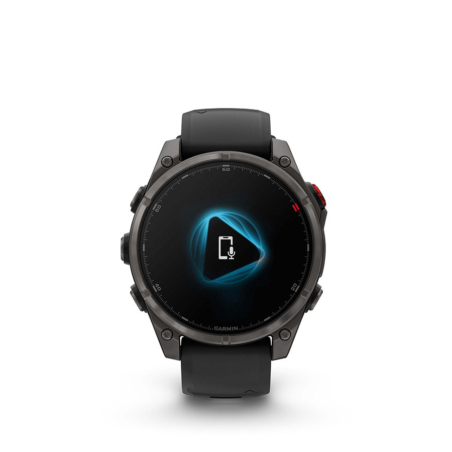Garmin, fenix 8 Pro 47 mm- AMOLED Sap., Watch, Watch Color: Grey, Wristband: Black/ Pebble Gray - Silicone