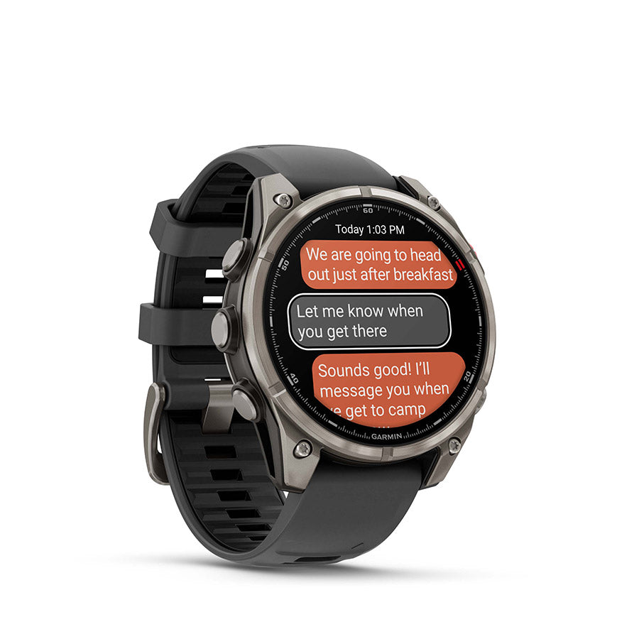 Garmin, fenix 8 Pro 47 mm- AMOLED Sap., Watch, Watch Color: Grey, Wristband: Black/ Pebble Gray - Silicone