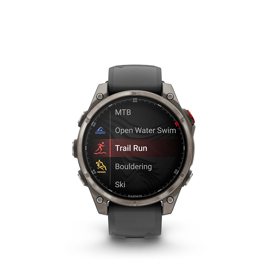 Garmin, fenix 8 Pro 47 mm- AMOLED Sap., Watch, Watch Color: Grey, Wristband: Black/ Pebble Gray - Silicone