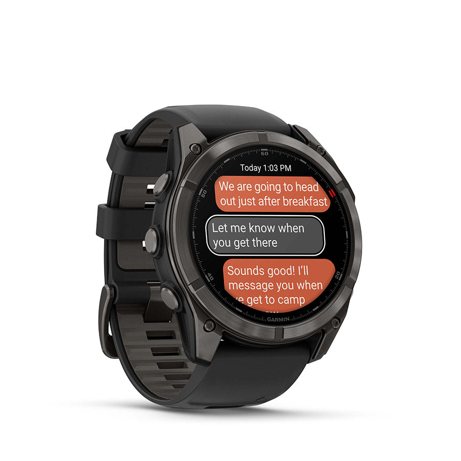 Garmin, fenix 8 Pro 51 mm- AMOLED Sap., Watch, Watch Color: Grey, Wristband: Black/ Pebble Gray - Silicone
