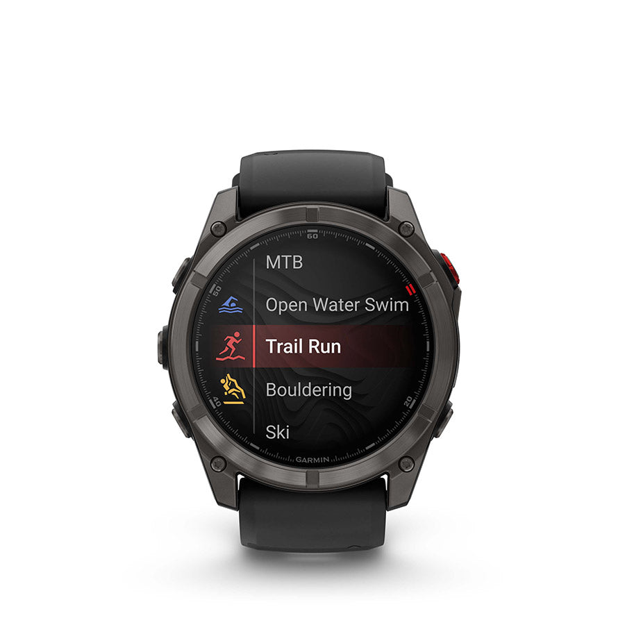 Garmin, fenix 8 Pro 51 mm- AMOLED Sap., Watch, Watch Color: Grey, Wristband: Black/ Pebble Gray - Silicone