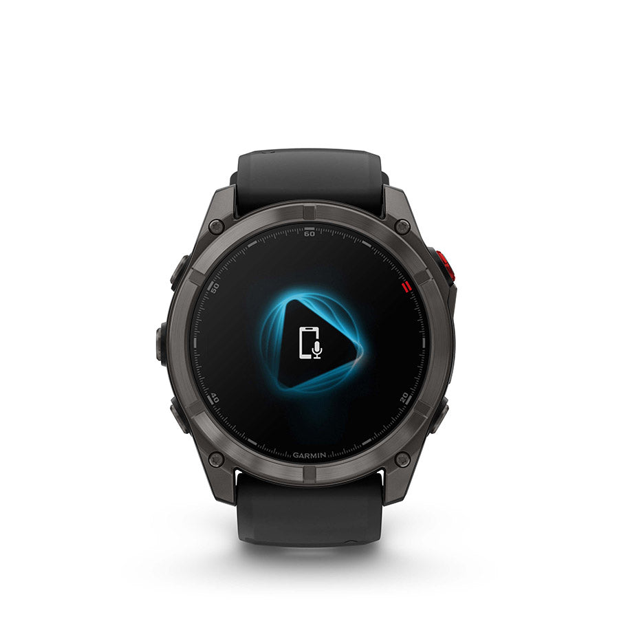 Garmin, fenix 8 Pro 51 mm- AMOLED Sap., Watch, Watch Color: Grey, Wristband: Black/ Pebble Gray - Silicone