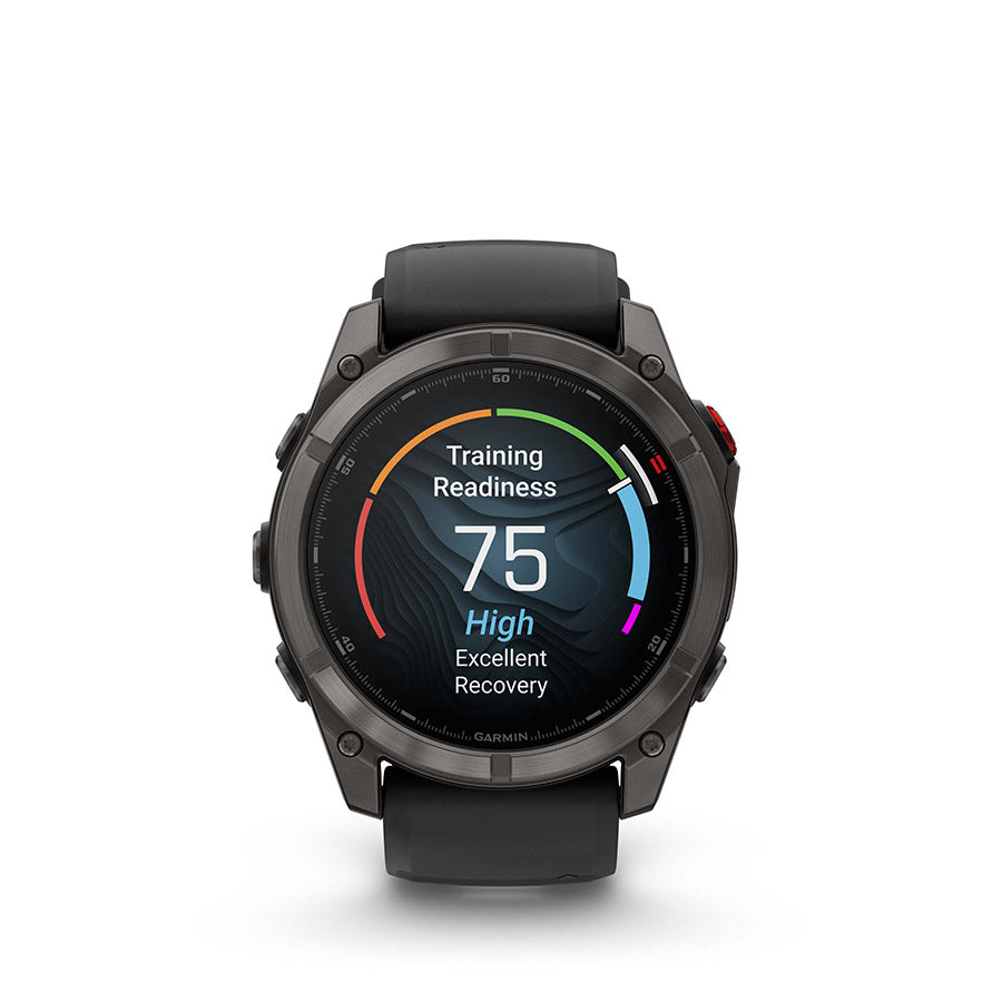 Garmin, fenix 8 Pro 51 mm- AMOLED Sap., Watch, Watch Color: Grey, Wristband: Black/ Pebble Gray - Silicone
