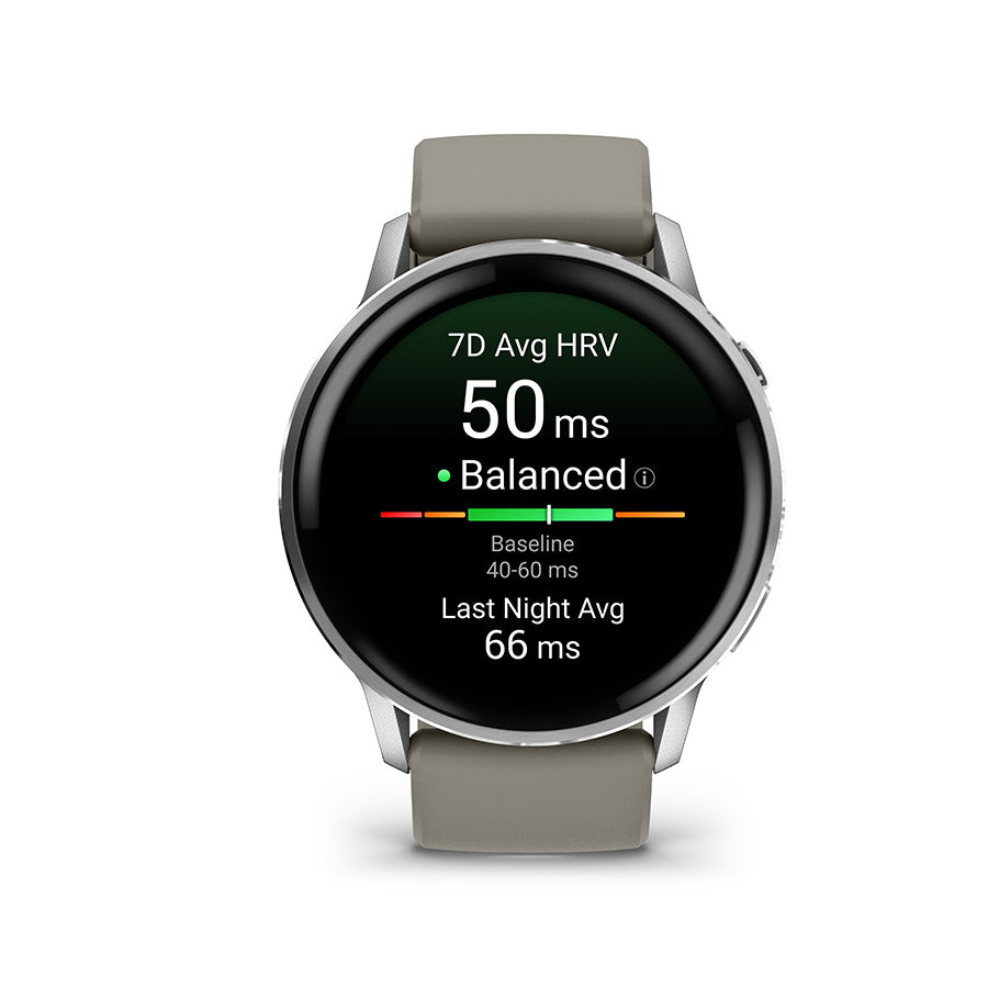 Garmin, Venu 4 45mm, Watch, Watch Color: Slate, Wristband: Black - Silicone