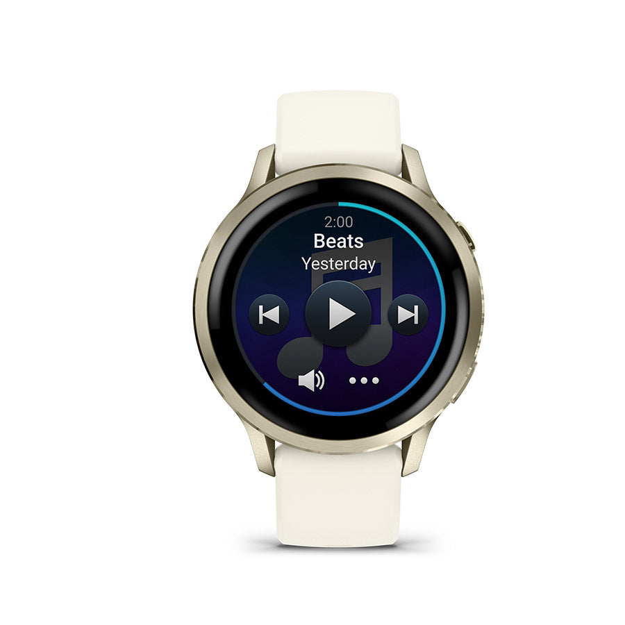 Garmin, Venu 4 41mm, Watch, Watch Color: Lunar Gold, Wristband: Bone - Silicone