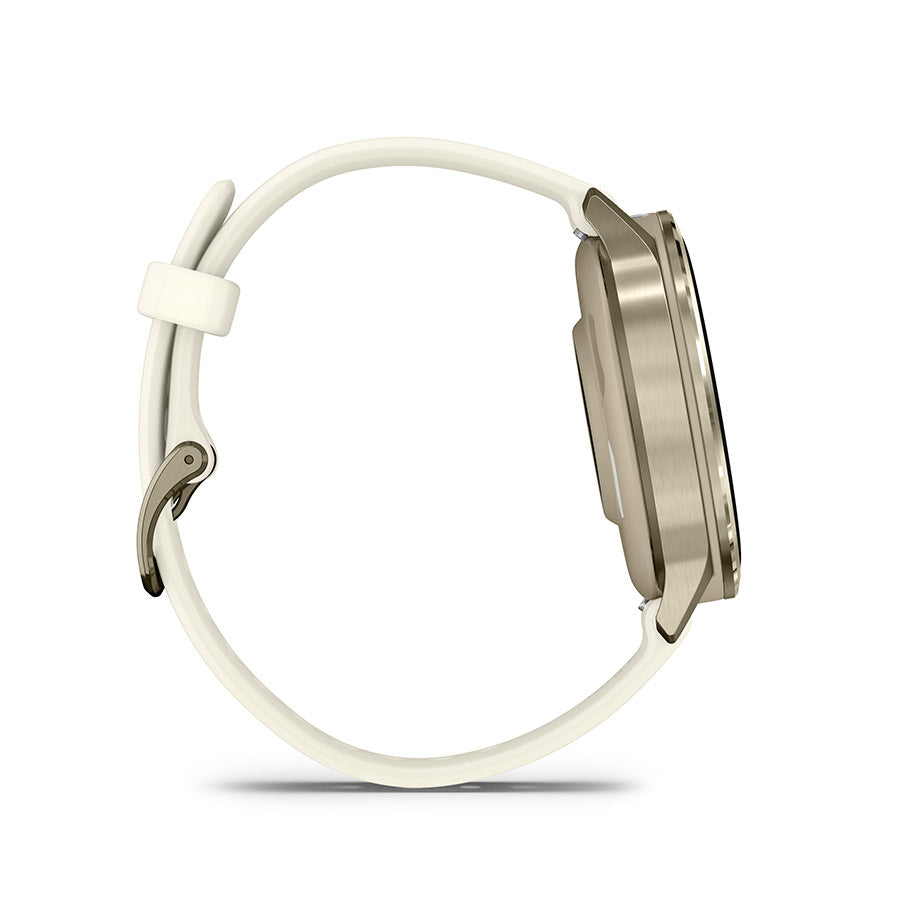 Garmin, Venu 4 41mm, Watch, Watch Color: Lunar Gold, Wristband: Bone - Silicone