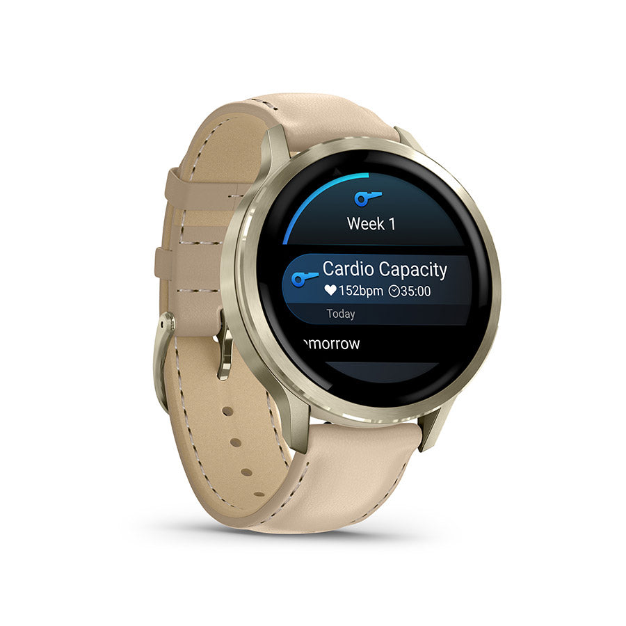 Garmin, Venu 4 41mm, Watch, Watch Color: Lunar Gold, Wristband: Bone - Silicone