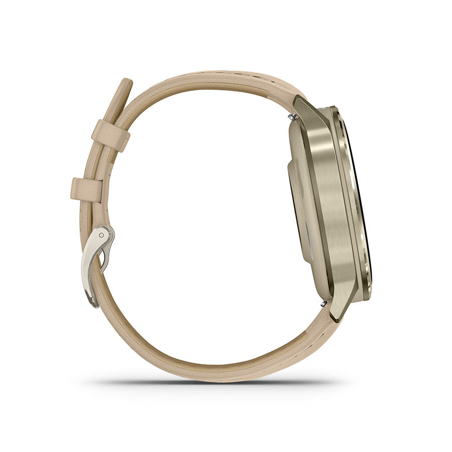 Garmin, Venu 4 41mm, Watch, Watch Color: Lunar Gold, Wristband: Bone - Silicone