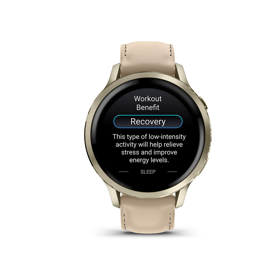 Garmin, Venu 4 41mm, Watch, Watch Color: Lunar Gold, Wristband: Bone - Silicone