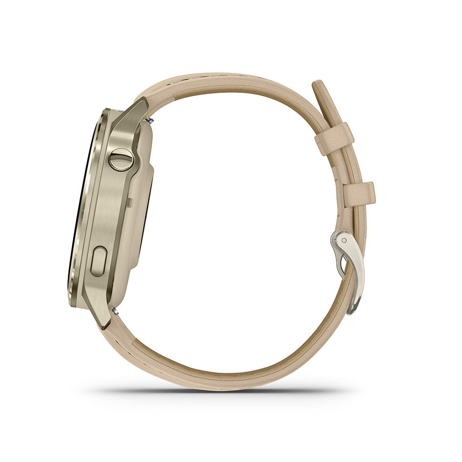 Garmin, Venu 4 41mm, Watch, Watch Color: Lunar Gold, Wristband: Bone - Silicone