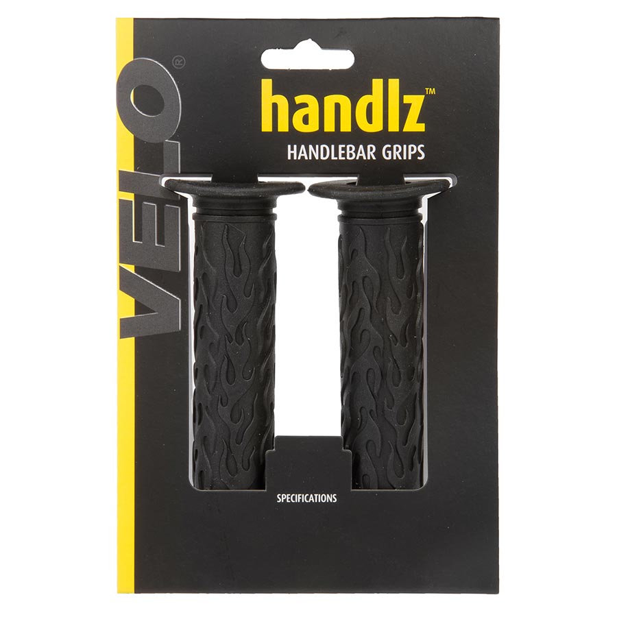 Velo, Handlz Flames, Grips, 135mm, Black