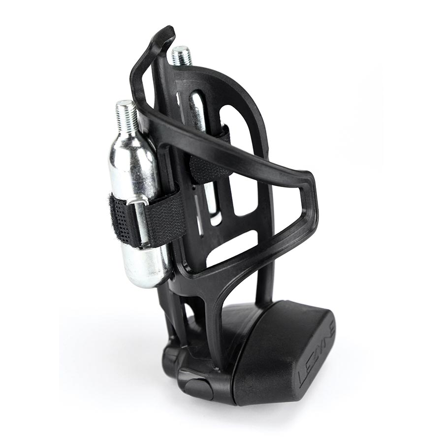 Lezyne, Tubeless Flow Storage Loaded, Bottle Cage, Composite, Includes CO2 Head, V18 Multi-Tool with Tubeless Reamer & Tire Plug Kits, 2 CO2 Cartridges (Right)