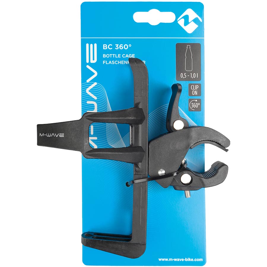 M-Wave, BC 360, Bottle Cage, Plastic, Adjustable angle, Black