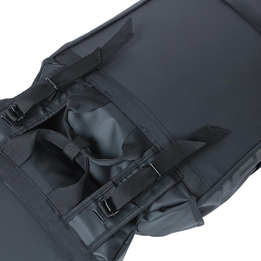 Basil, Miles Double bag, Pannier, 34L, Black/Orange