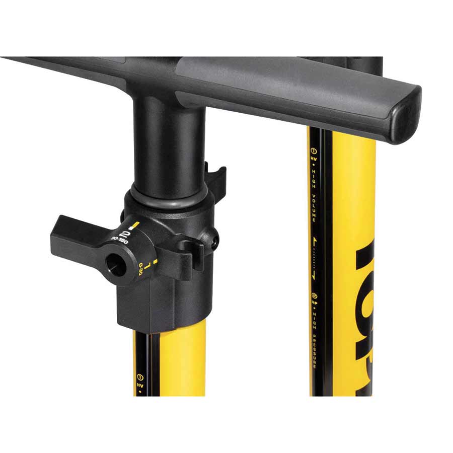 Topeak, JoeBlow Sport 2Stage, Floor Pump, Hammer Type TwinHead DX5, 160psi, Yellow