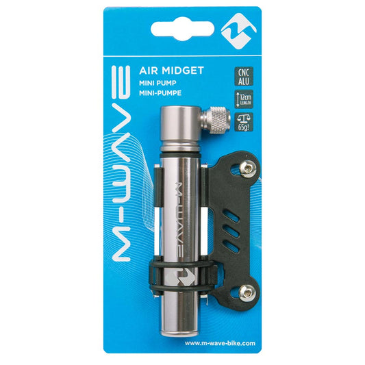M-Wave, MiniatAir, Pump, 120mm, 90psi, Dual Valve Head, Silver