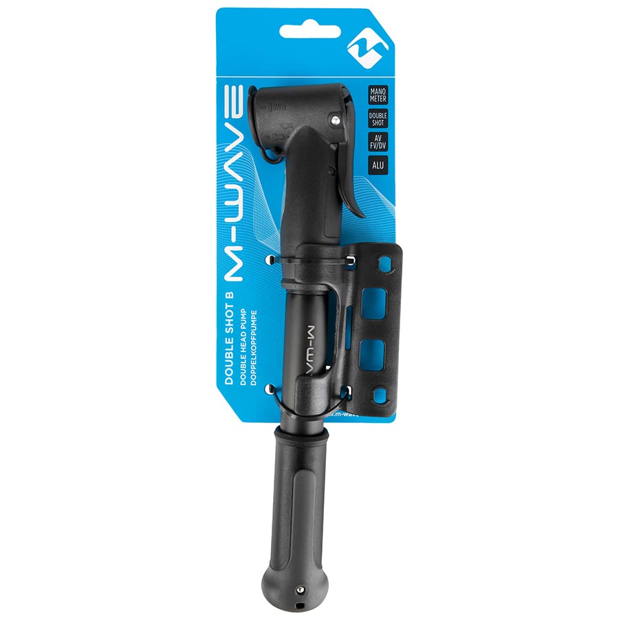 M-Wave, Double Shot B, Pump, 100psi, Dual Valve Head, Black