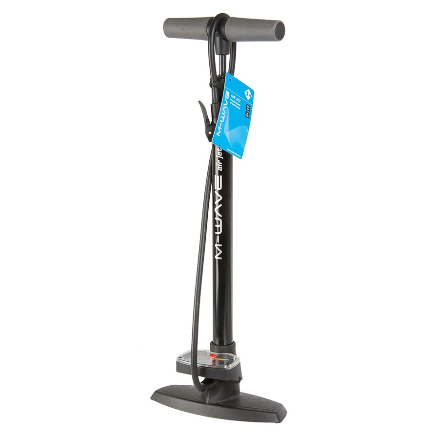 M-Wave, Air Jet, Floor Pump, Dual Valve Head, 160psi, Black