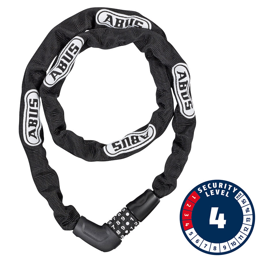 Abus, Steel-O-Chain 5805C Chain with combination lock, 5mm x 75cm (5mm x 2.5'), Black