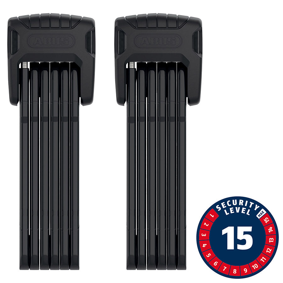 Abus, Bordo Granit XPlus 6500 TwinSet, Folding Lock, Key, 90cm, 3.0' x 2, 5.5mm, Black, Set