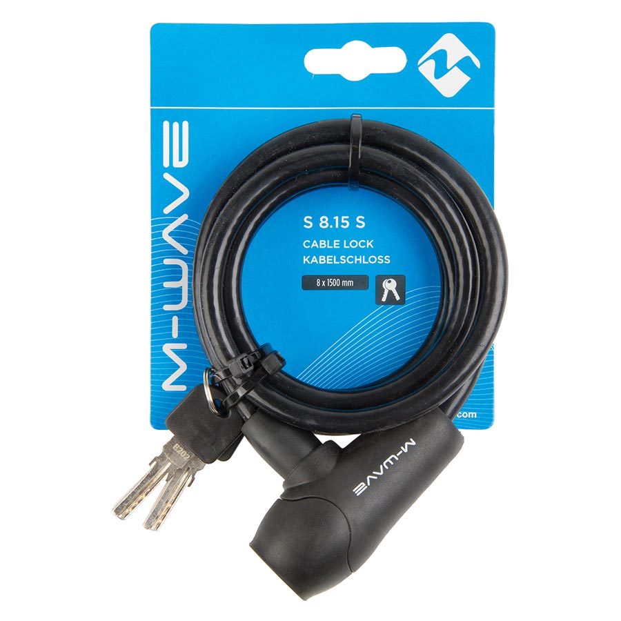 M-Wave, S 8.15 S, Cable lock, Key, 8mm, 8x1500mm, Black