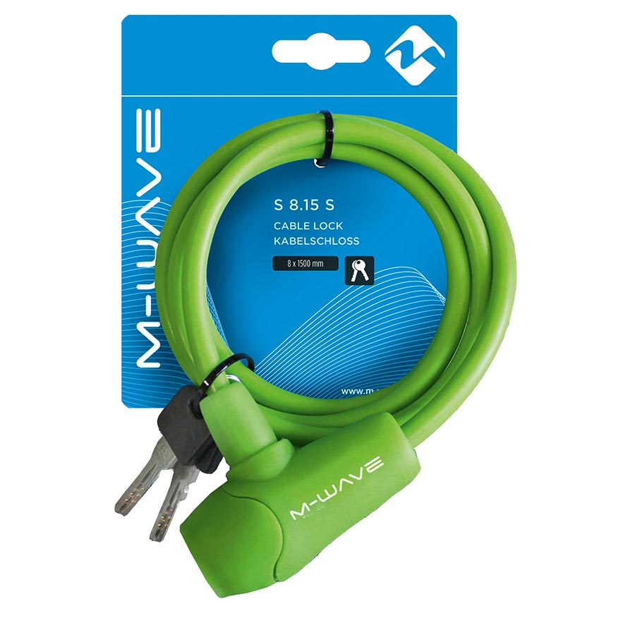 M-Wave, S 8.15 S, Cable lock, Key, 8mm, 8x1500mm, Black