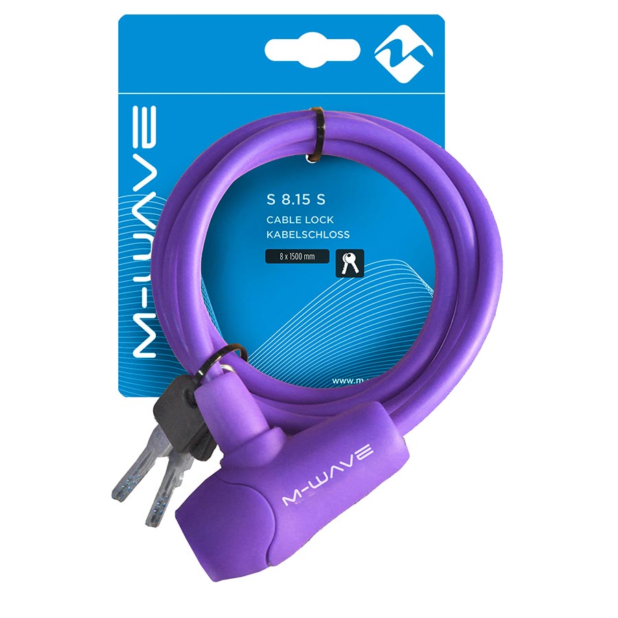 M-Wave, S 8.15 S, Cable lock, Key, 8mm, 8x1500mm, Black