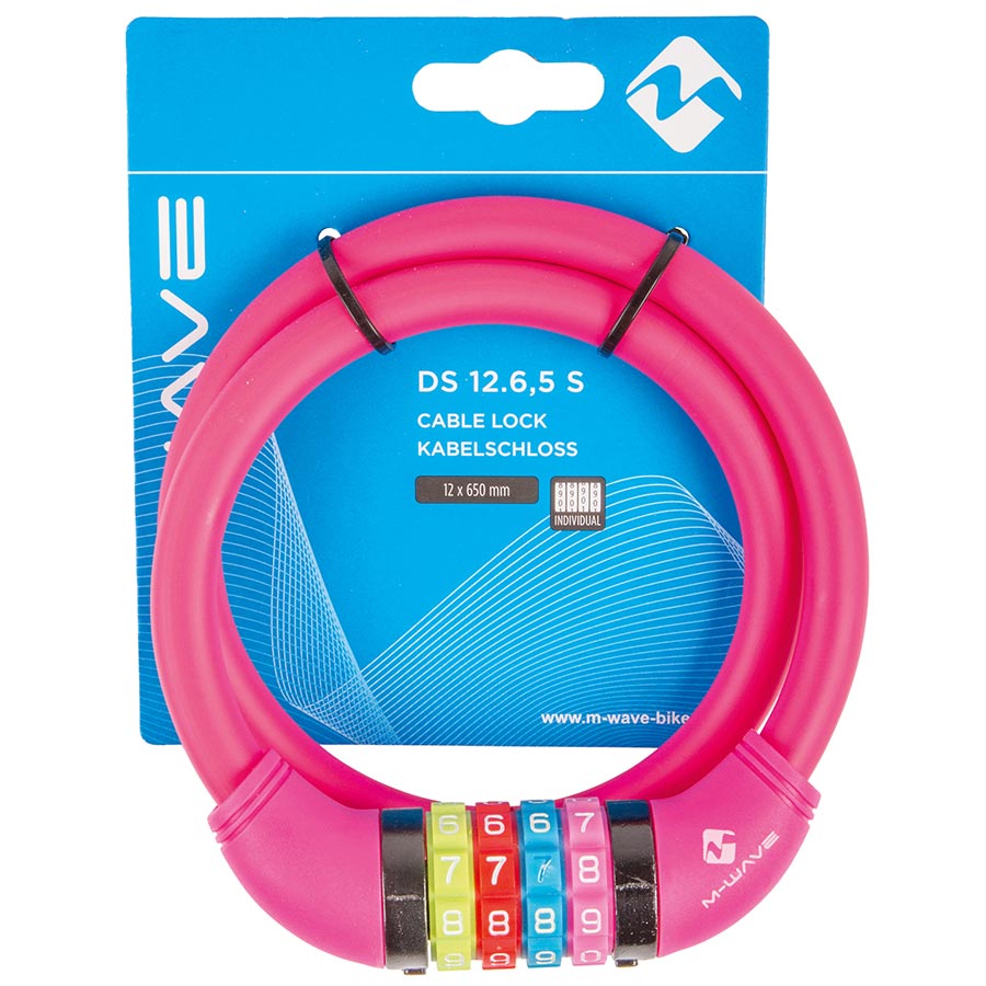 M-Wave, DS 12.6, Cable lock, Combination, 12mm, 12x650mm, Blue