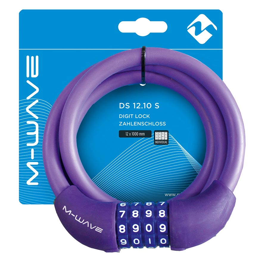 M-Wave, DS 12.10, Cable lock, Combination, 12mm, 12x1000mm, Green