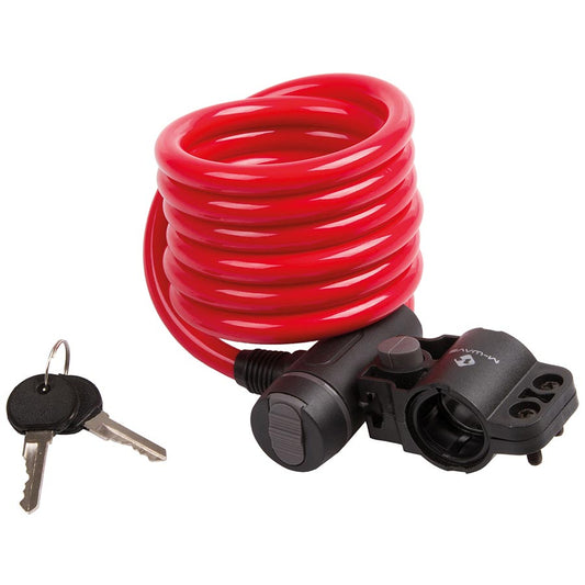 M-Wave, S 10.18, Cable lock, Key, 10mm, 10x1800mm, Red