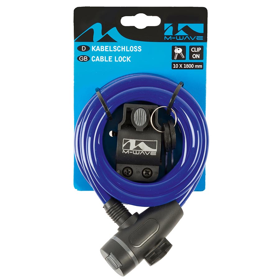 M-Wave, S 10.18, Cable lock, Key, 10mm, 10x1800mm, Red