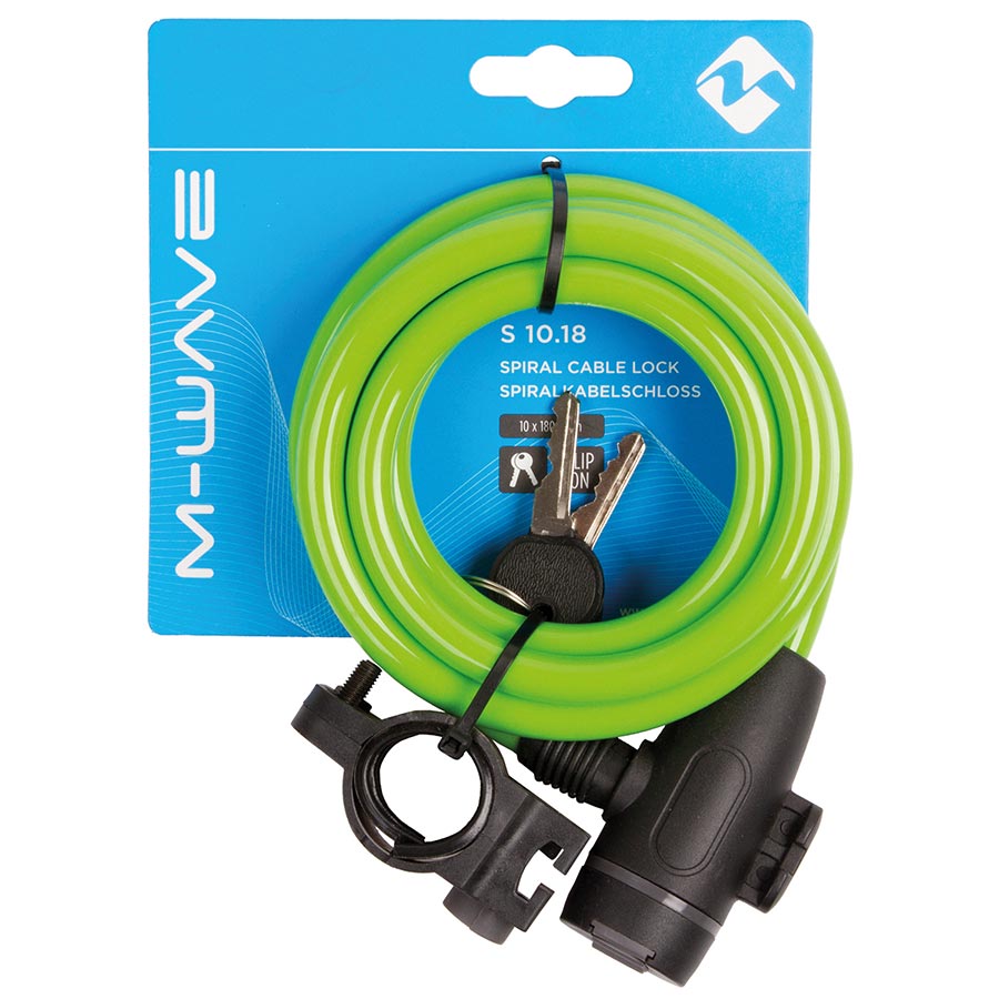 M-Wave, S 10.18, Cable lock, Key, 10mm, 10x1800mm, Red
