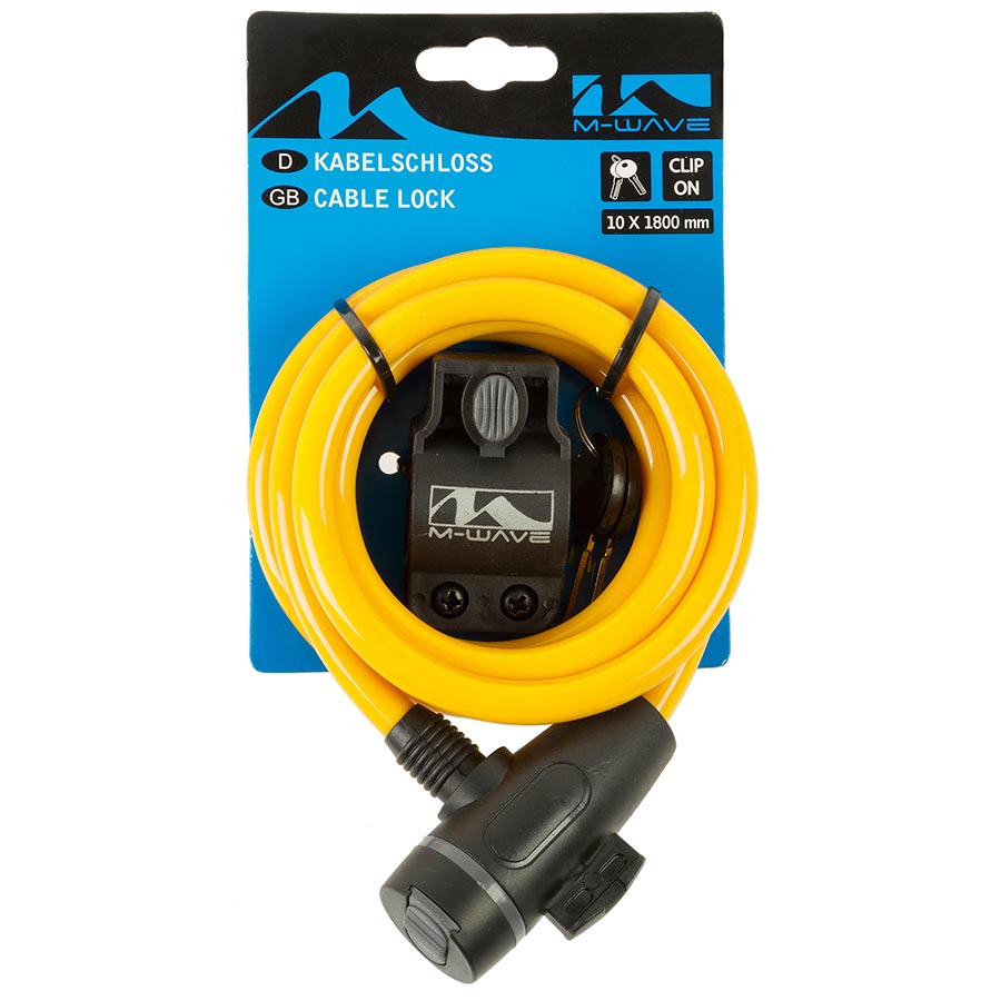 M-Wave, S 10.18, Cable lock, Key, 10mm, 10x1800mm, Red