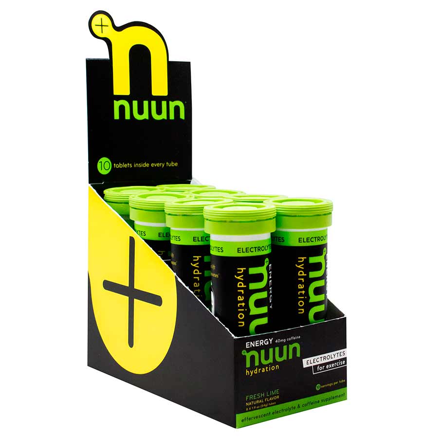 Nuun, Sport + Caffeine, Drink Mix, Fresh Lime, Box of 8, 10 servings