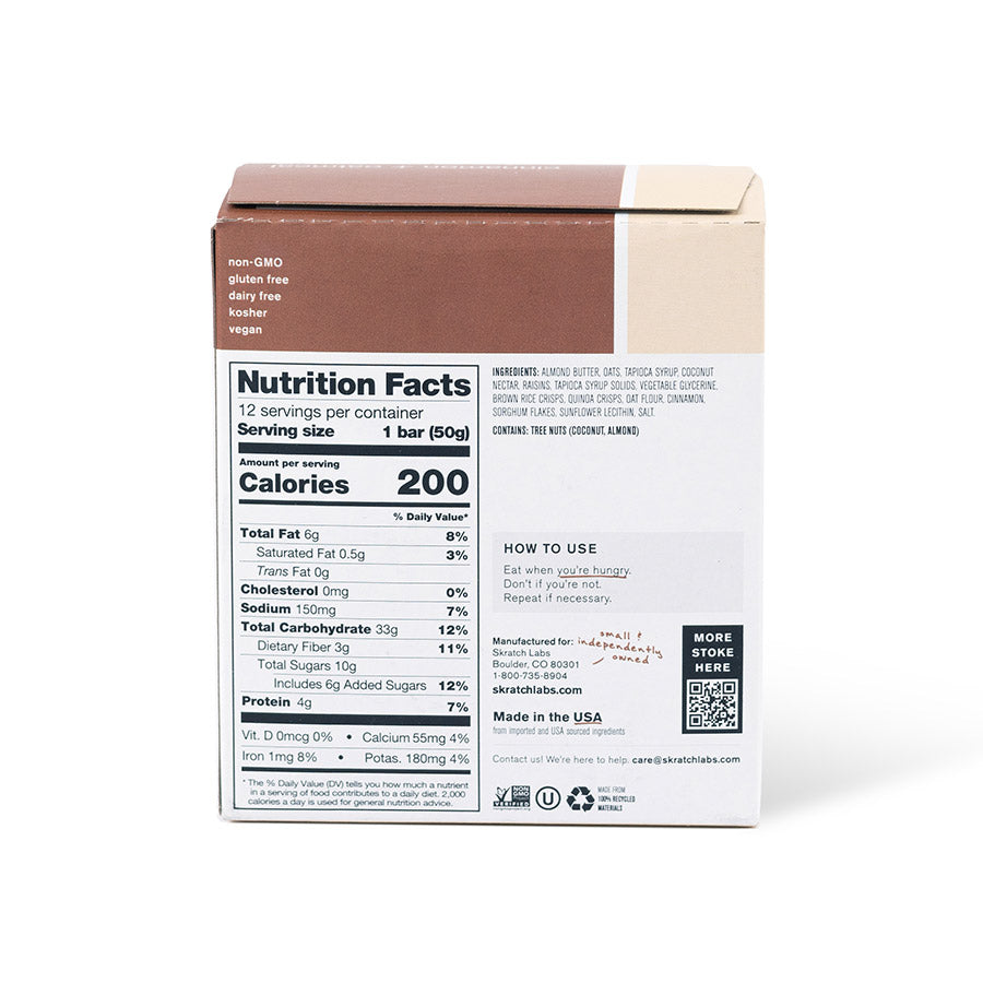 Skratch Labs, Anytime Energy, Bar, Cherry/Pistachio, 12 x 50g