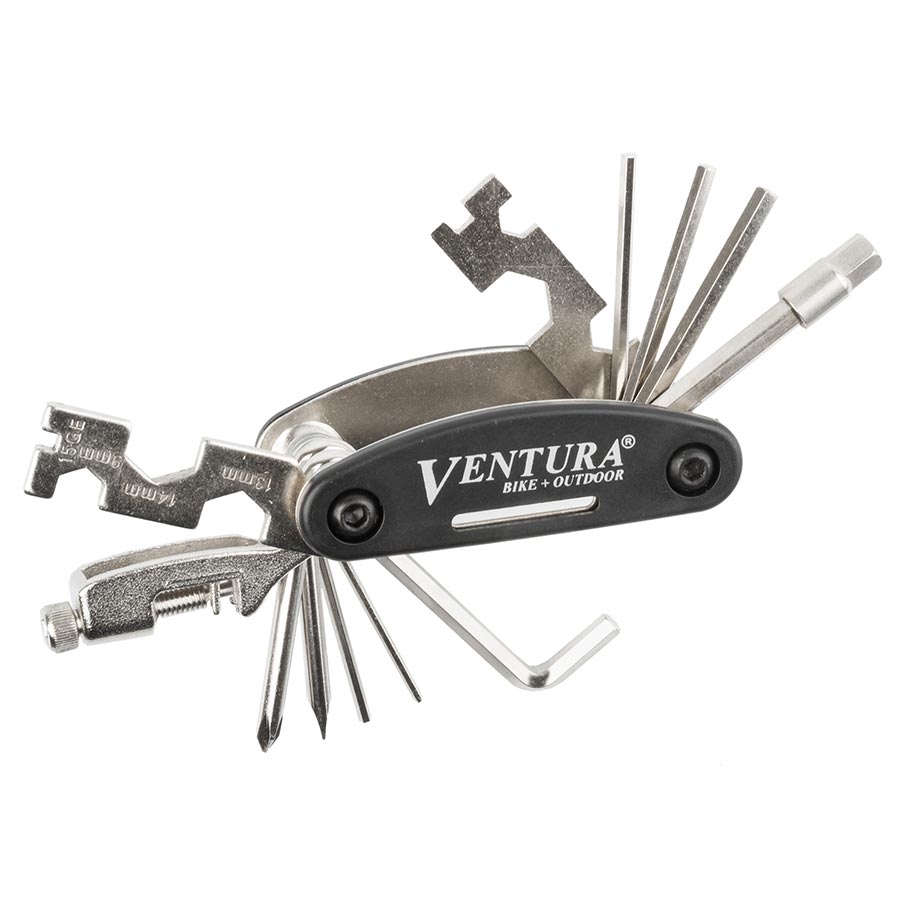 Ventura, 18F Multi, Multi-Tools, Number of Tools: 18, Hex 2mm, 2.5mm, 3mm, 4mm, 5mm, 6mm, 8mm, Open: 8mm, 9mm, 10mm, 13mm, 14mm, 15mm, Phillips, Flat Head, 14 and 15G spoke wrenches, Chain tool