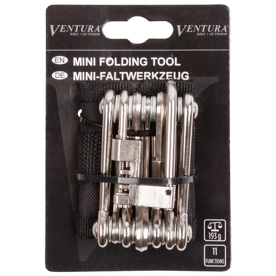 Ventura, 11F Mini Multi, Multi-Tools, Number of Tools: 11, Hex 2mm, 2.5mm, 3mm, 4mm, 5mm, 6mm, 8mm, T25, Phillips, Flat Head, Chain tool