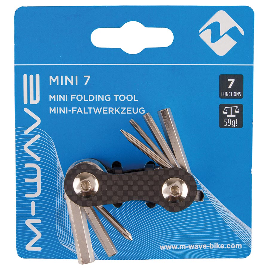 M-Wave, Mini 7 Carbon, Multi-Tools, Number of Tools: 7, Hex 2mm, 3mm, 4mm, 5mm, 6mm, Phillips, Flat Head
