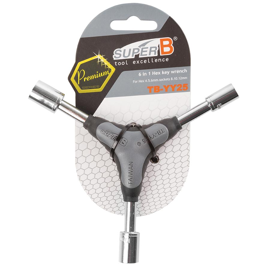 Super-B, TB-YY 25, Y Wrench, Box 8, 10 12mm, Hex 4, 5, 6mm