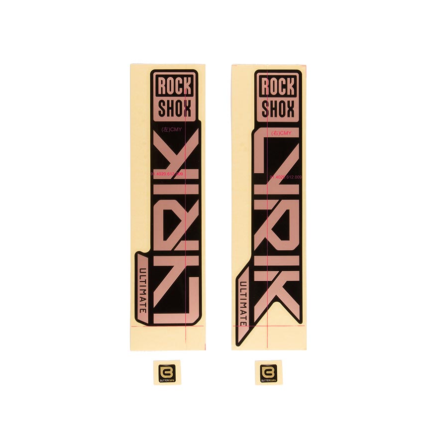 RockShox, Decal Kit for Lyrik Ultimate for 2023, Matte Copper for High Gloss Black